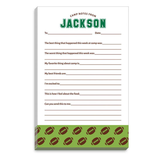 Football Border Fill In Camp Notepads